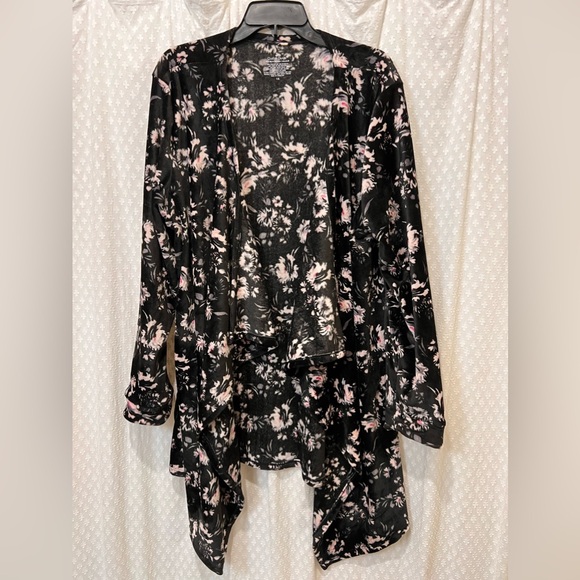 Cuddl Duds Jackets & Blazers - Cuddl Duds Floral Double Plush Velour Wrap 1X